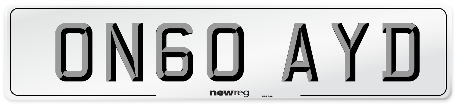ON60 AYD Number Plate from New Reg